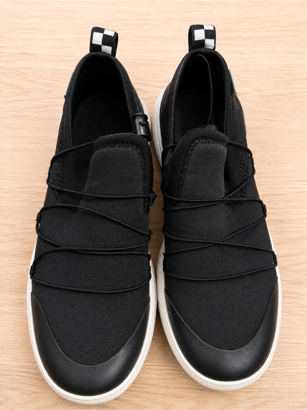 Vans Black Slip-On Sneakers with White Sole
